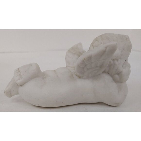 Angel Figurine Ceramic Bisque- Reclining Position- By Vigor - Picture 2 of 7